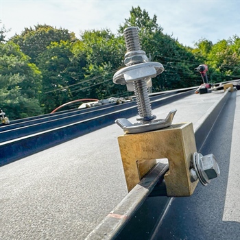 AceClamp railless solar racking system for efficient PV panel installation on metal roofs