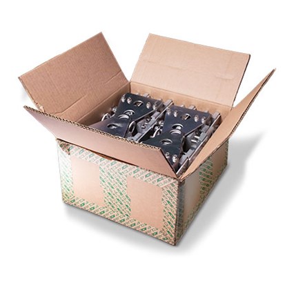 Photo shows person holding pre-assembled aceclamp snow retention bracket for bar systems