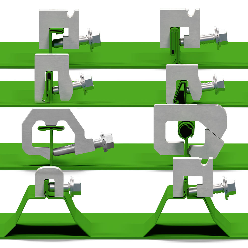 Solar clamps for standing seam metal roofs